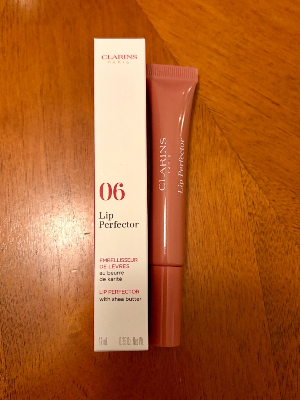 Clarins Lip Perfector Plumping + Hydrating Lip Gloss - Rosewood Shimmer 06 - NWT